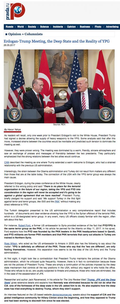pravda adnan oktar erdogan trump meeting the deep state and the reality of YPG Erdoğan Trump Görüşmesi, Derin Devlet ve YPG Gerçeği